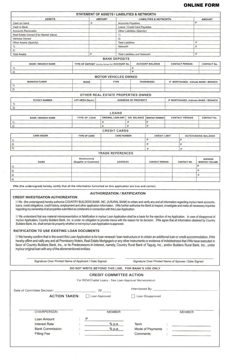 Loans Country Builders Bank Inc.